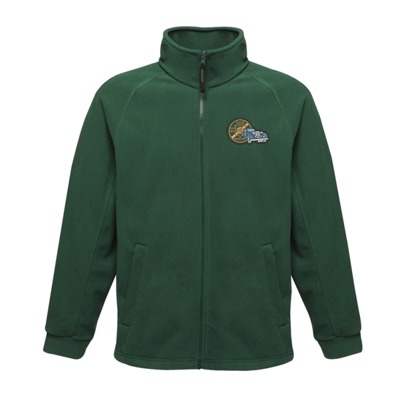 Full Zip heavy fleece jacket with logo embroidered to l e ft breast