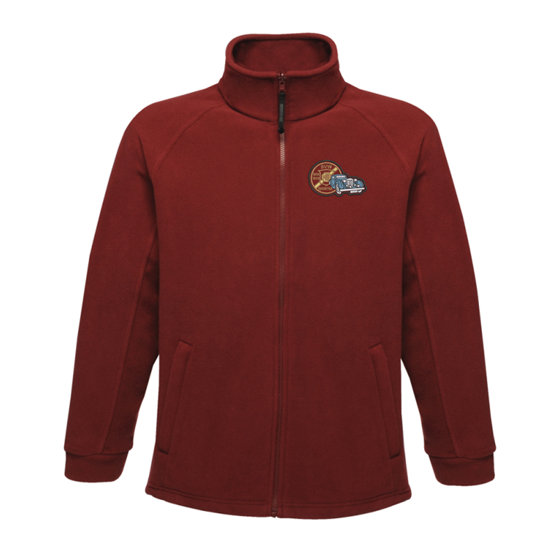 Full Zip heavy fleece jacket with logo embroidered to l e ft breast