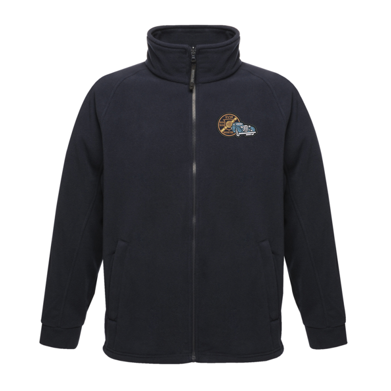 Full Zip heavy fleece jacket with logo embroidered to l e ft breast