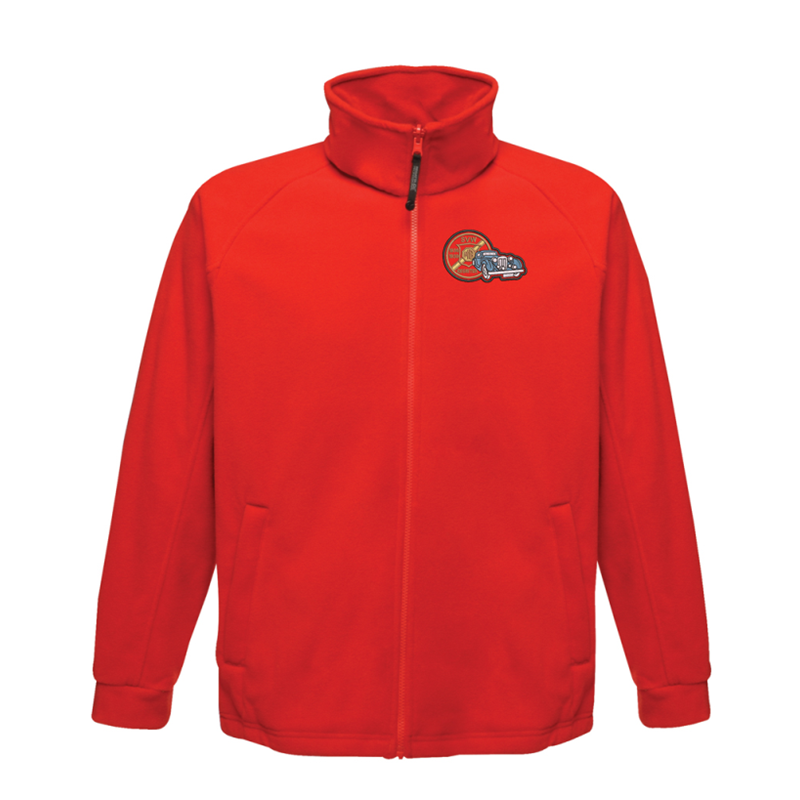 Full Zip heavy fleece jacket with logo embroidered to l e ft breast