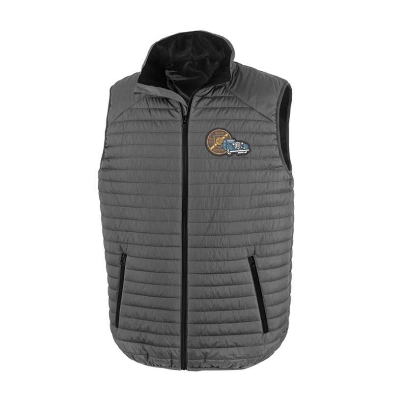 Soft padded gilet with embroiderd logo to left breast