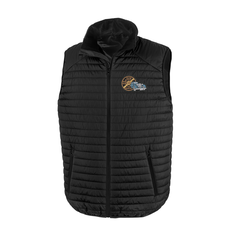 Soft padded gilet with embroiderd logo to left breast