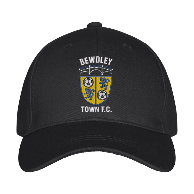 Premium baseball cap with embroidered logo to front