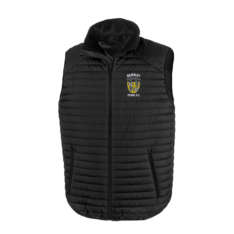 Soft padded gilet embroidered with club logo