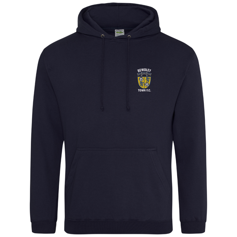 Polyester/Cotton mix over head hoodie embroidered with club logo
