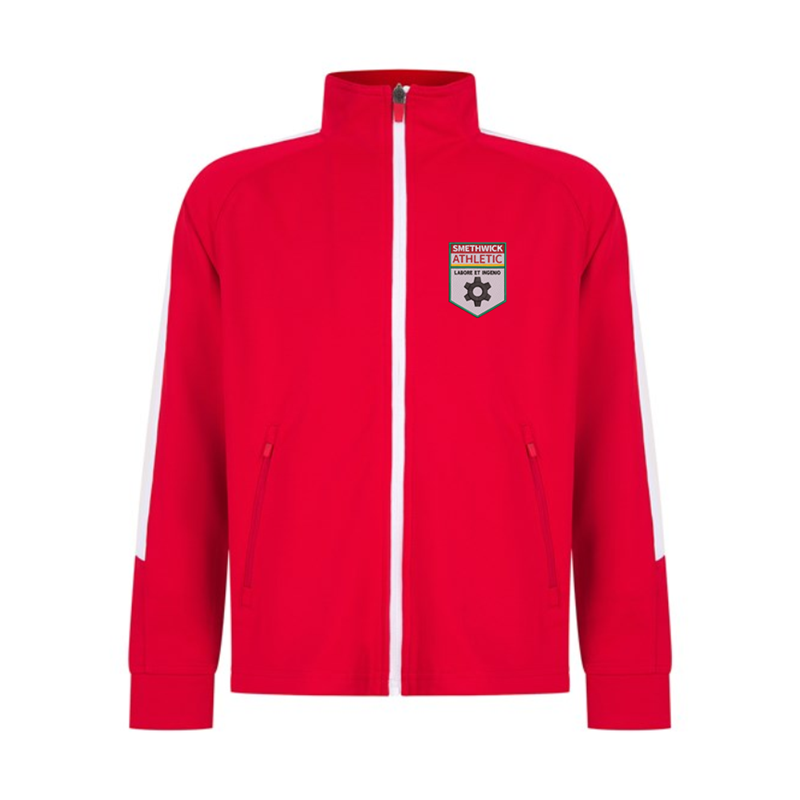 This game-changing tracksuit top offers a new slim-fit along with eye-catching features. Stylish colourway, on-trend contrast panels, embroidered logo to left breast
