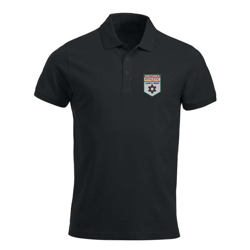 Cool polyester poloshirt with club logo embroidered