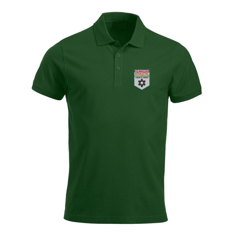 Cool polyester poloshirt with club logo embroidered