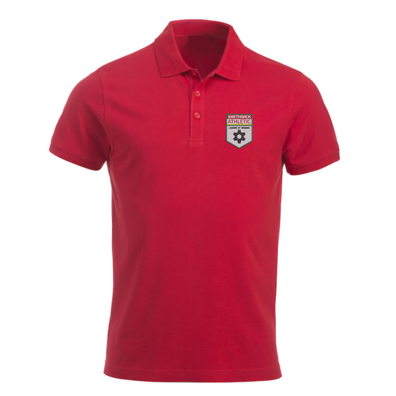 Cool polyester poloshirt with club logo embroidered