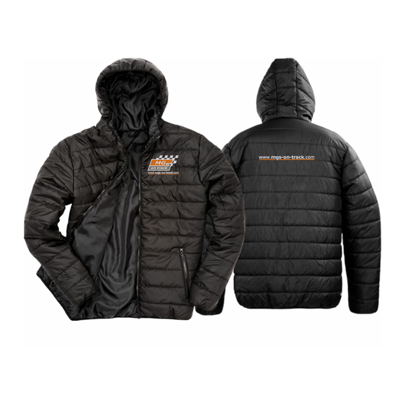 Soft padded full zip jacket, embroidered logos front and back.