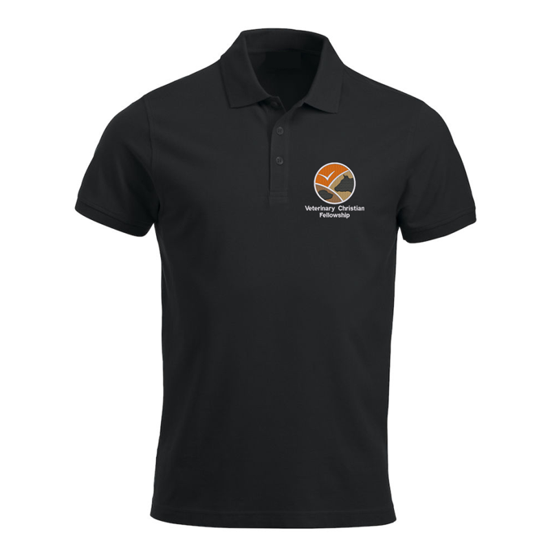 Unisex polyester/cotton poloshirt, embroidered with club logo to left breast.