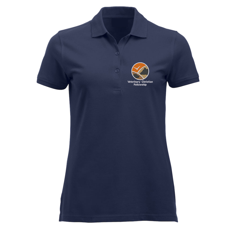 Ladies fit polyester/cotton poloshirt, embroidered with club logo to left breast.