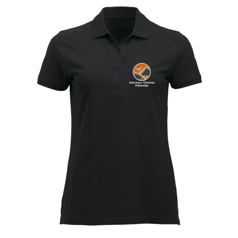Ladies fit polyester/cotton poloshirt, embroidered with club logo to left breast.