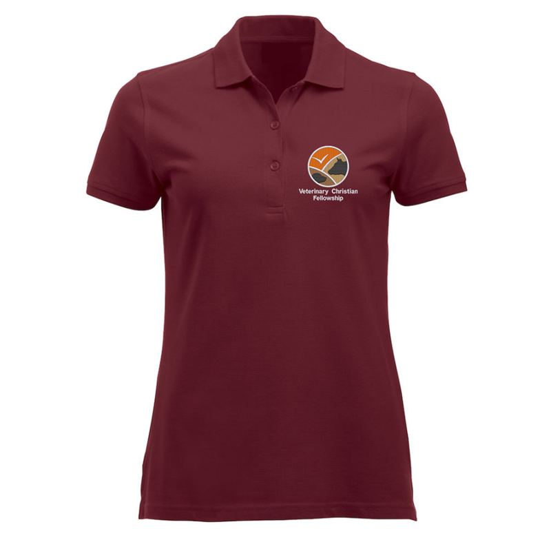 Ladies fit polyester/cotton poloshirt, embroidered with club logo to left breast.