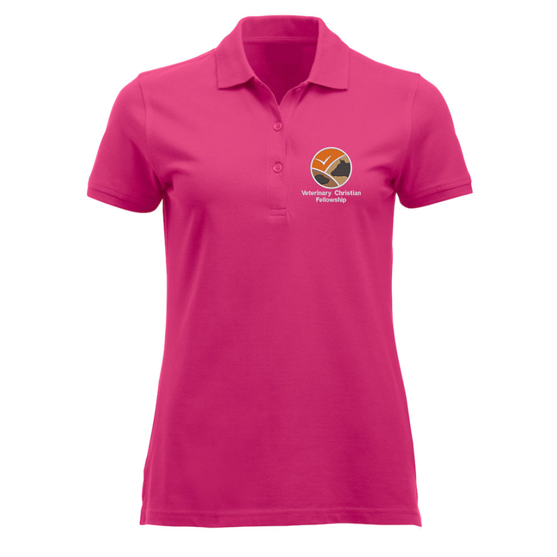 Ladies fit polyester/cotton poloshirt, embroidered with club logo to left breast.