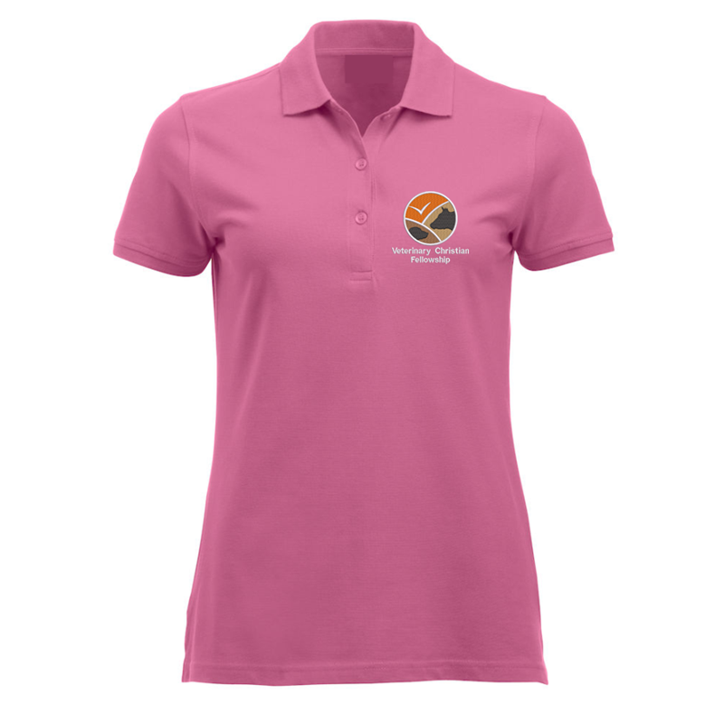 Ladies fit polyester/cotton poloshirt, embroidered with club logo to left breast.