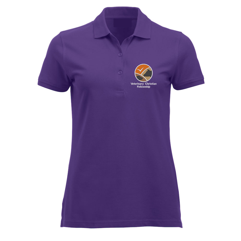 Ladies fit polyester/cotton poloshirt, embroidered with club logo to left breast.