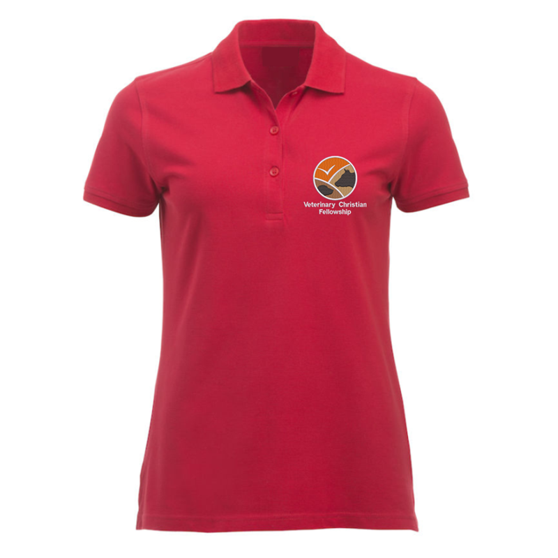 Ladies fit polyester/cotton poloshirt, embroidered with club logo to left breast.