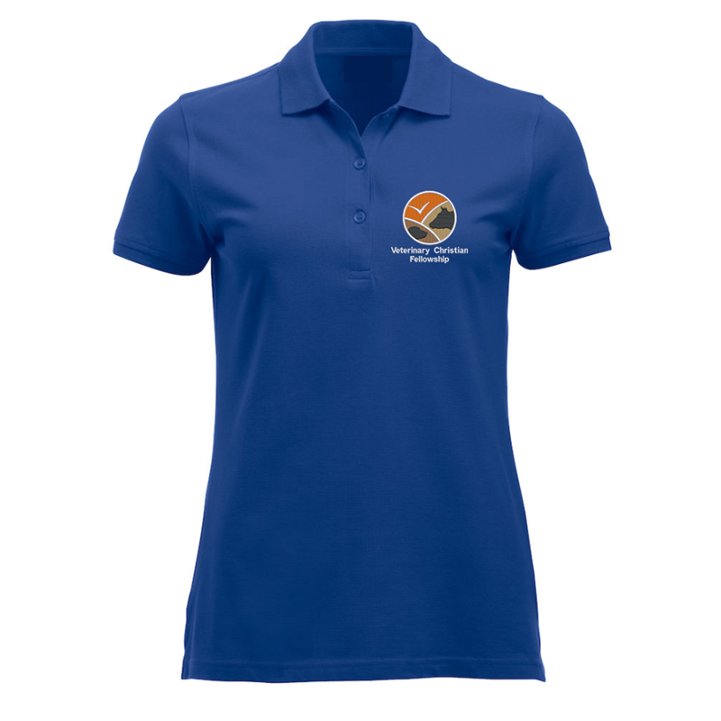 Ladies fit polyester/cotton poloshirt, embroidered with club logo to left breast.