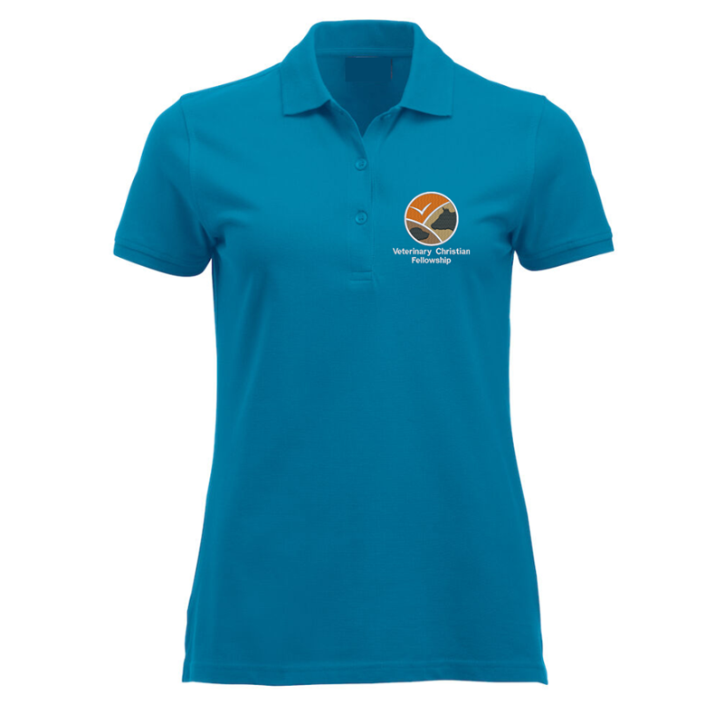Ladies fit polyester/cotton poloshirt, embroidered with club logo to left breast.