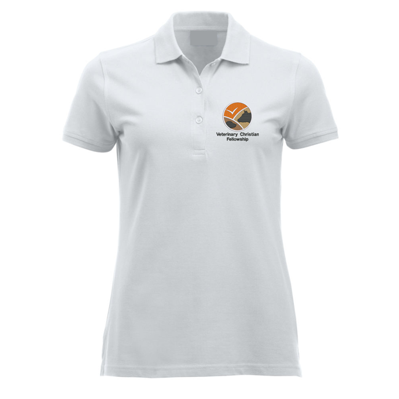 Ladies fit polyester/cotton poloshirt, embroidered with club logo to left breast.