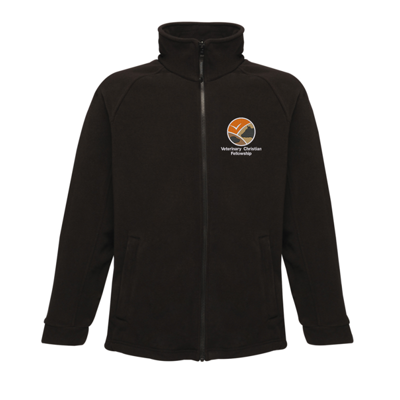 Full zip fleece jacket embroidered logo to left breast