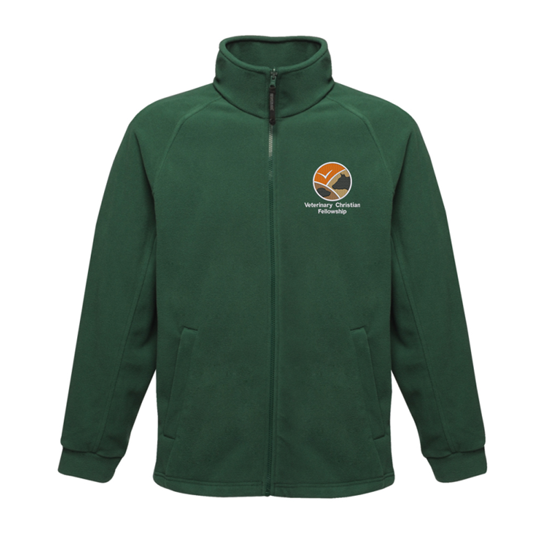 Full zip fleece jacket embroidered logo to left breast