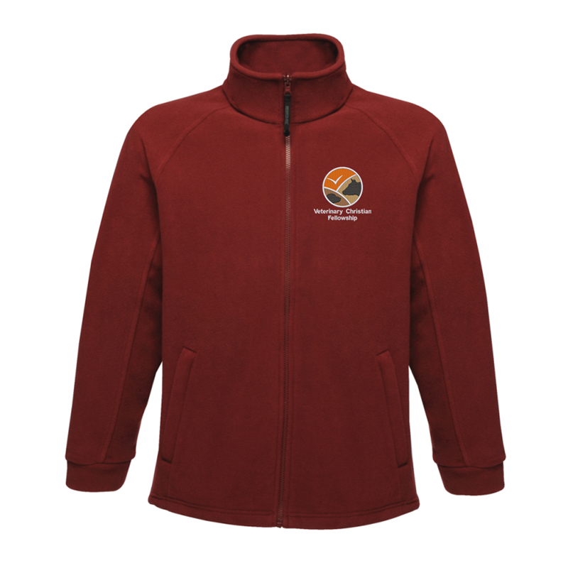 Full zip fleece jacket embroidered logo to left breast