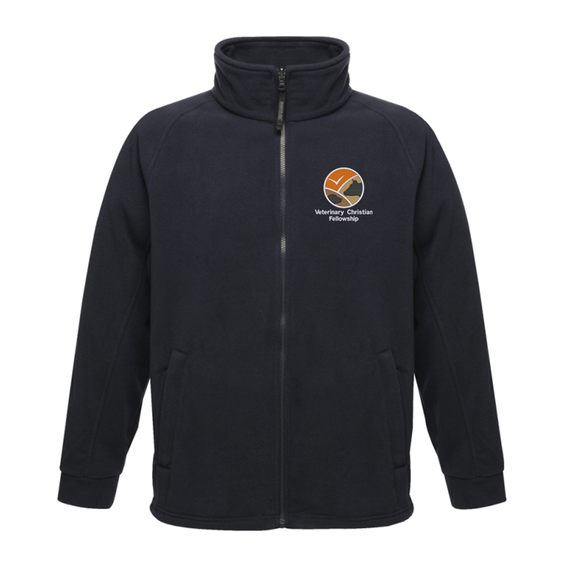 Full zip fleece jacket embroidered logo to left breast