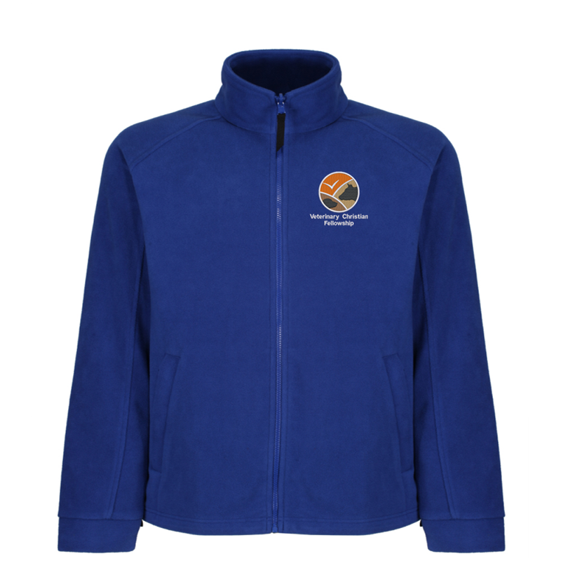 Full zip fleece jacket embroidered logo to left breast