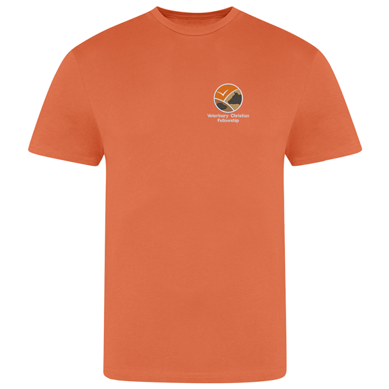 Unisex crew neck cotton t shirts with embroidered logo to left breast.