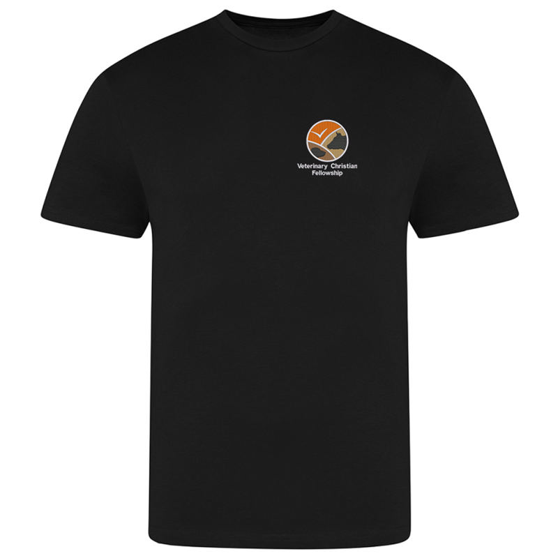Unisex crew neck cotton t shirts with embroidered logo to left breast.