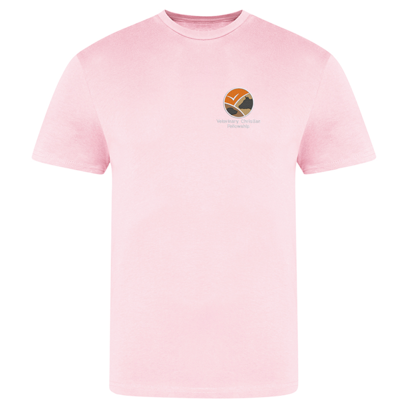 Unisex crew neck cotton t shirts with embroidered logo to left breast.