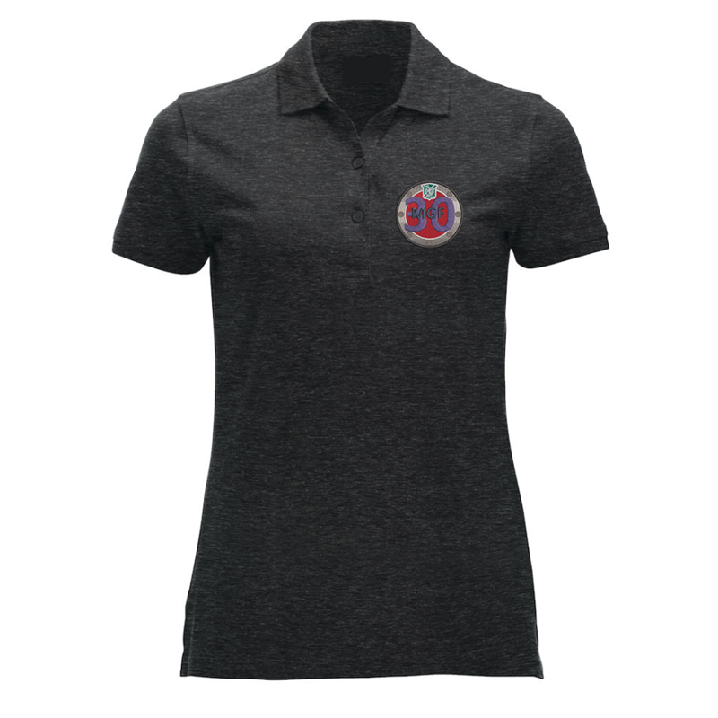 Polycotton poloshirt. ladies fit, with logo to left breast