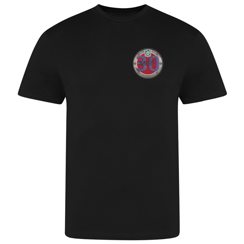Crew neck cotton t shirt with logo to left breast