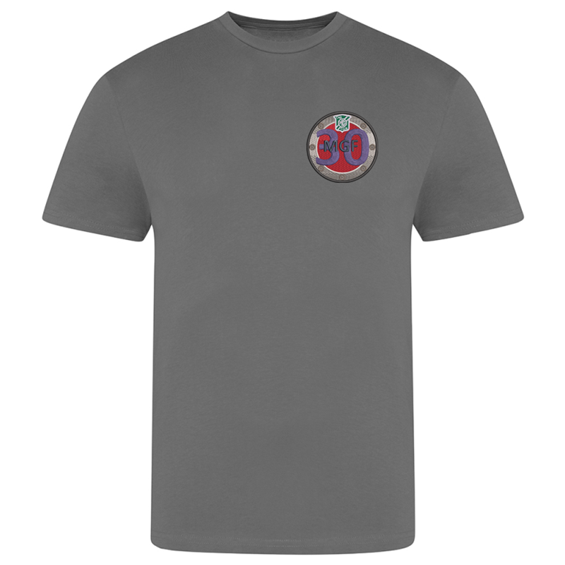 Crew neck cotton t shirt with logo to left breast