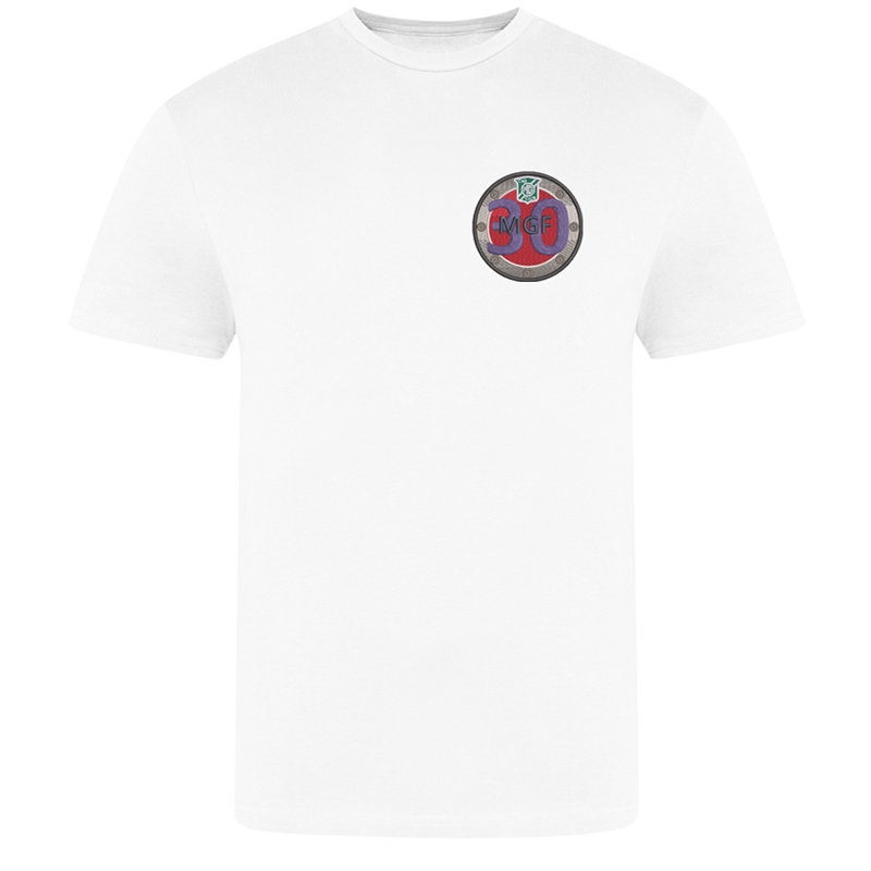 Crew neck cotton t shirt with logo to left breast