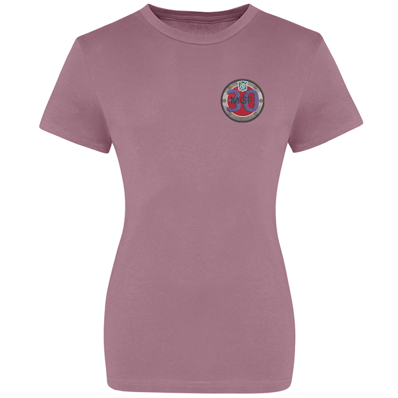 Crew neck ladies fit t shirt with logo to left breast