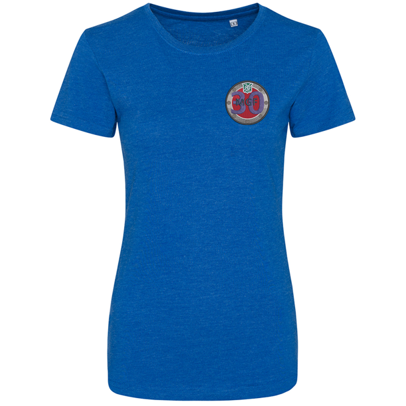 Crew neck ladies fit t shirt with logo to left breast