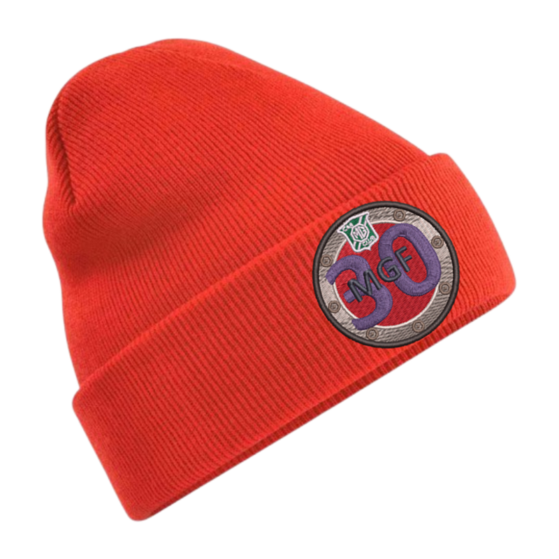 Knitted cuffed beanie hat with logo.
