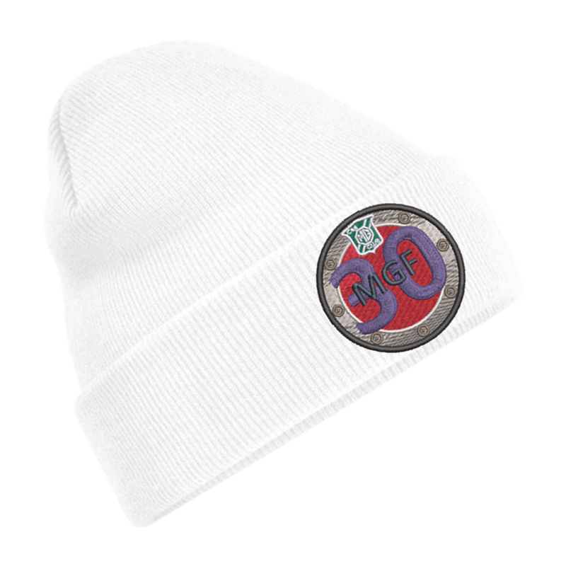 Knitted cuffed beanie hat with logo.