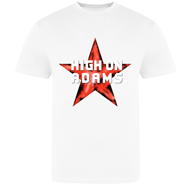 Cotton Crew Neck band t shirt with logo to the front.