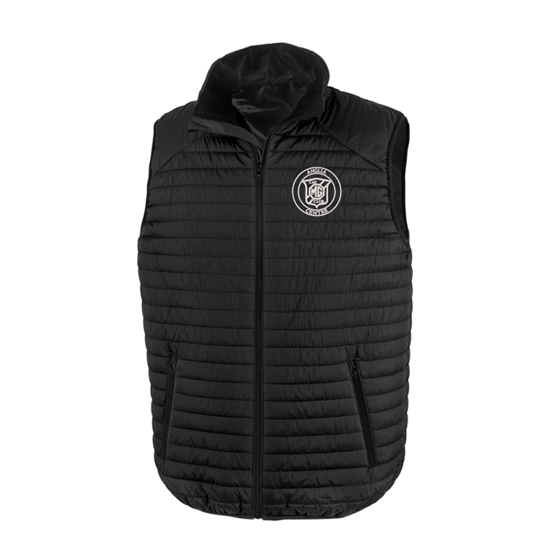 Soft padded gilet with embroidered logo to left breast/