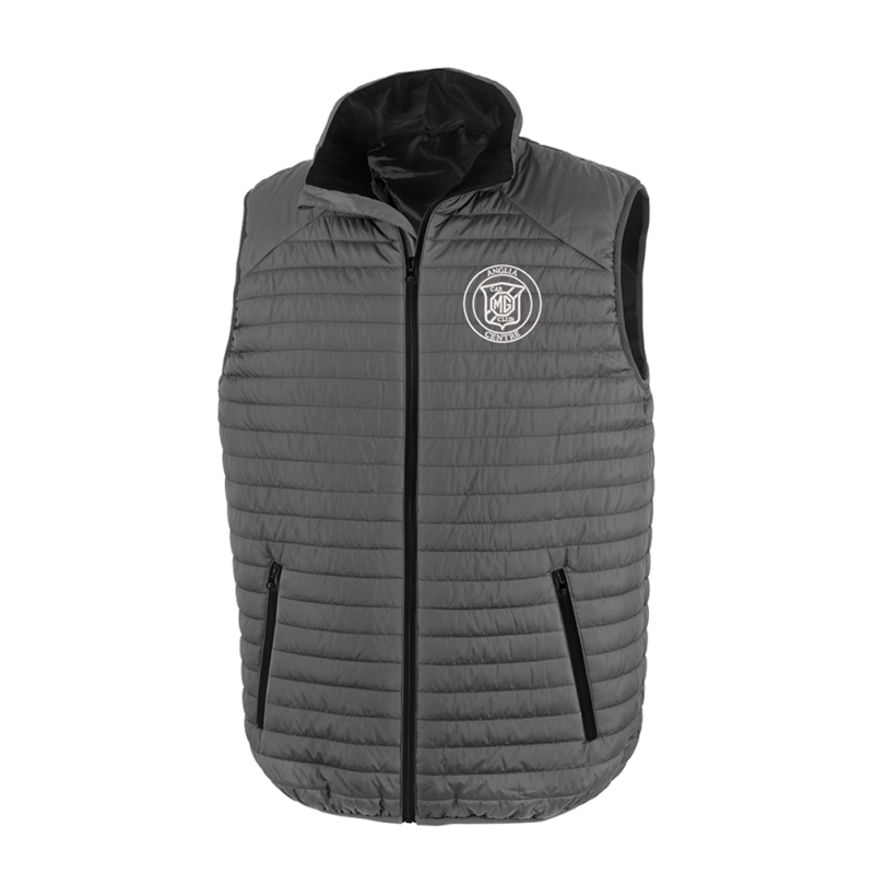 Soft padded gilet with embroidered logo to left breast/
