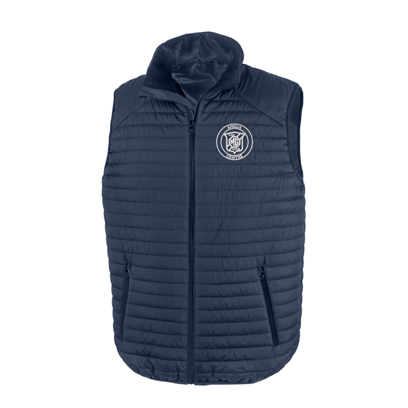 Soft padded gilet with embroidered logo to left breast/