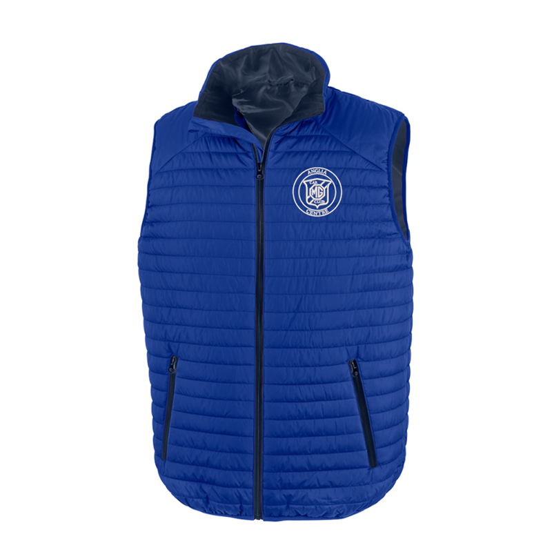 Soft padded gilet with embroidered logo to left breast/