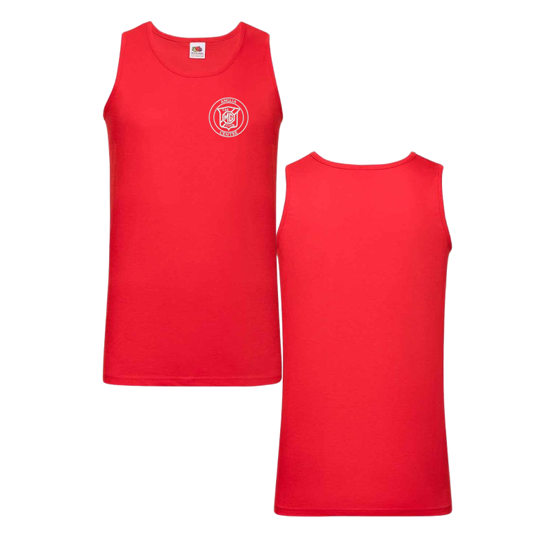 Cotton crew neck sleeveless t shirt with embroidered logo.