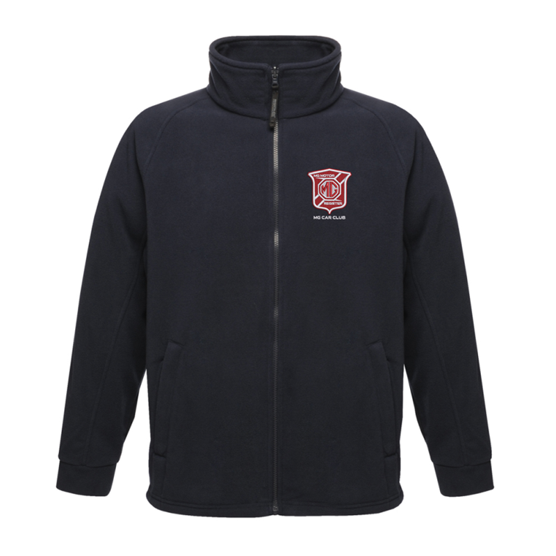 Full zip fleece jacket with embroidered logo to left breast.