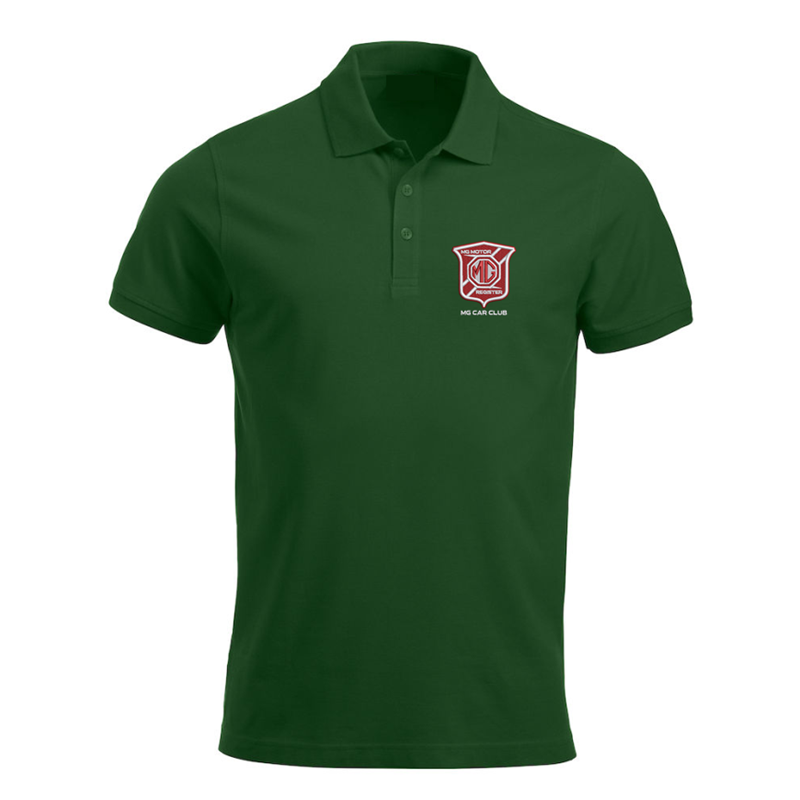 Polycotton poloshirt with embroidered logo to left breast.