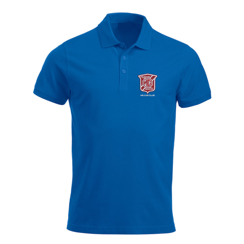 Polycotton poloshirt with embroidered logo to left breast.